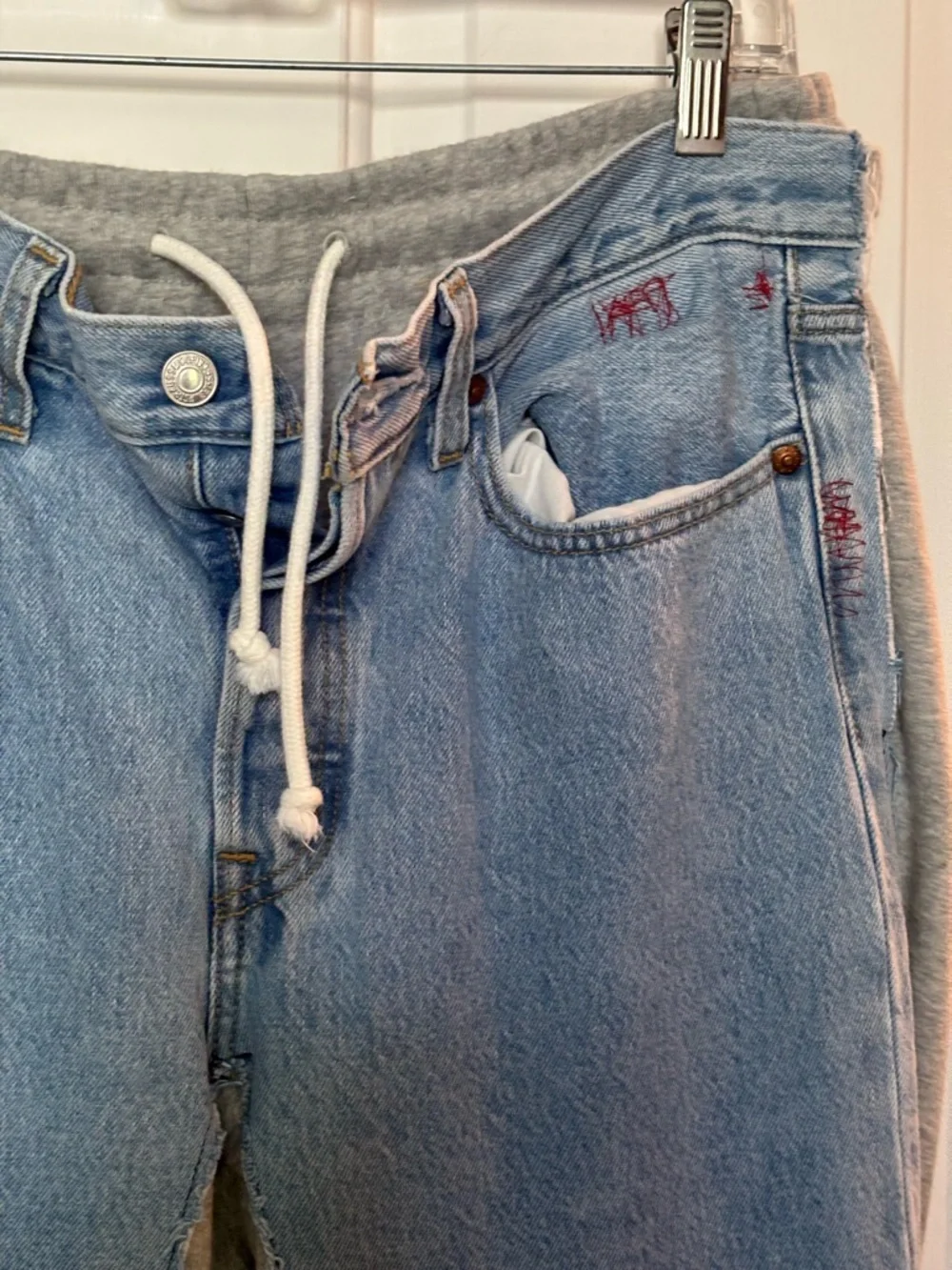 Levi's Light Blue 1/2 Denim 1/2 Jogger-Style Women's Jeans size M